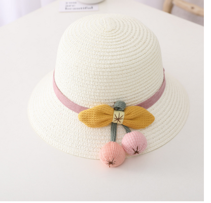 New Summer Children's Sun Protection Straw Hat Girls Pot Hat