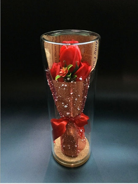 Permanent Flower Cylinder Cork Glass Vase Wish Dry Flower Diy Vase Desktop Decoration