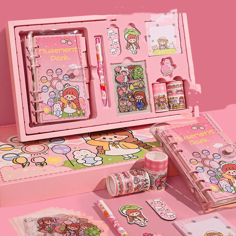 Hand Account Book Gift Box Set Cute Girl Heart Notebook