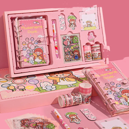 Hand Account Book Gift Box Set Cute Girl Heart Notebook