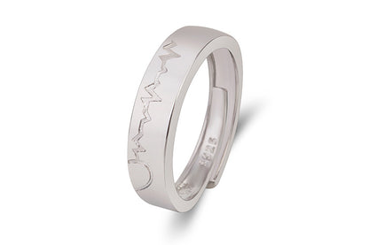 New Product Love Electrocardiogram Ring Love Ripple Ring Simple Japanese And Korean Style For Your Heartbeat Ring Douyin Same Style