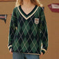 New Product Wholesale Diamond Sweater Women's V-neck Pullover
