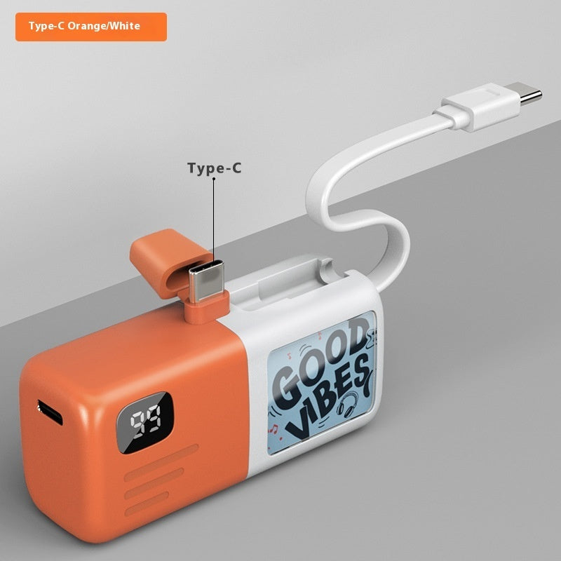 Mini Capsule Power Bank Two-way Fast Charging With Digital Display Pocket Small Mobile Power Supply