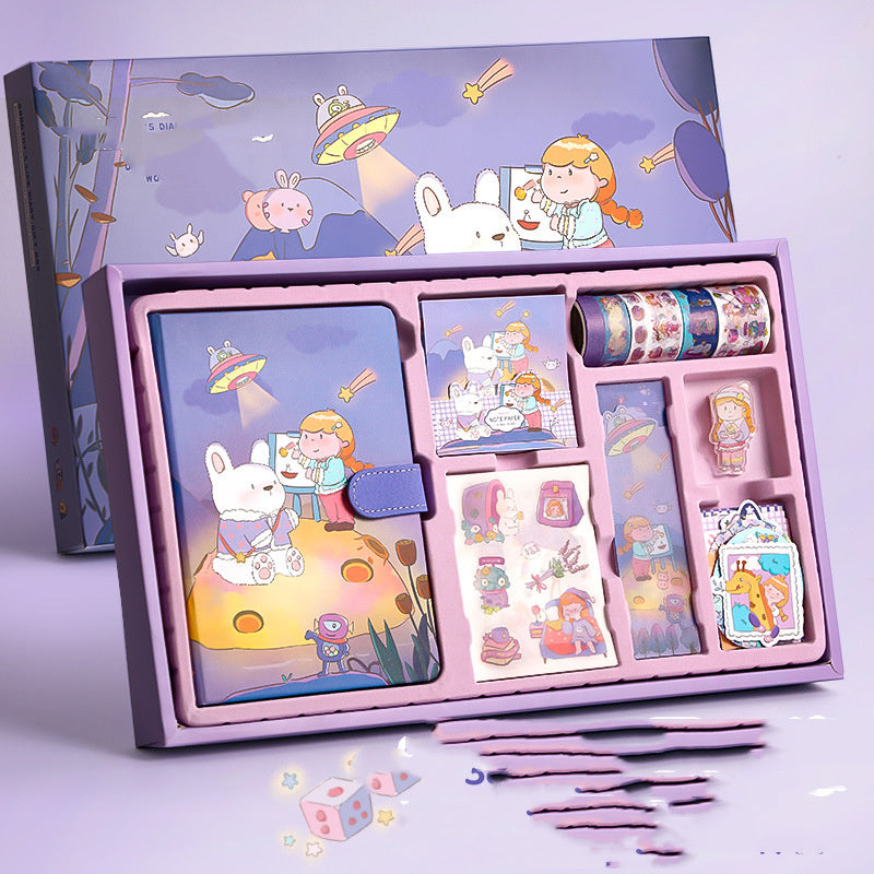 Cartoon Girl Cute Hand Account Material Gift Box