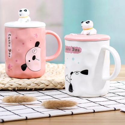 Three-dimensional relief puppy doll creative cup