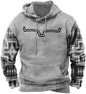Native buffalo Printed winter Hoodie Men's fashion
