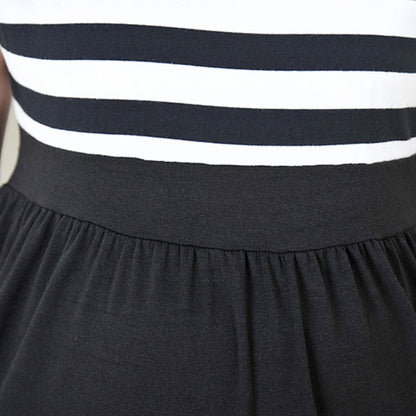 Mid-Length Fashion Striped Plus Size Maternity Dress