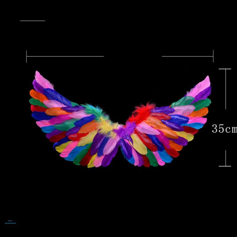 Wings Props Flower Girl Dress Up Halloween Christmas Show Feather Wings