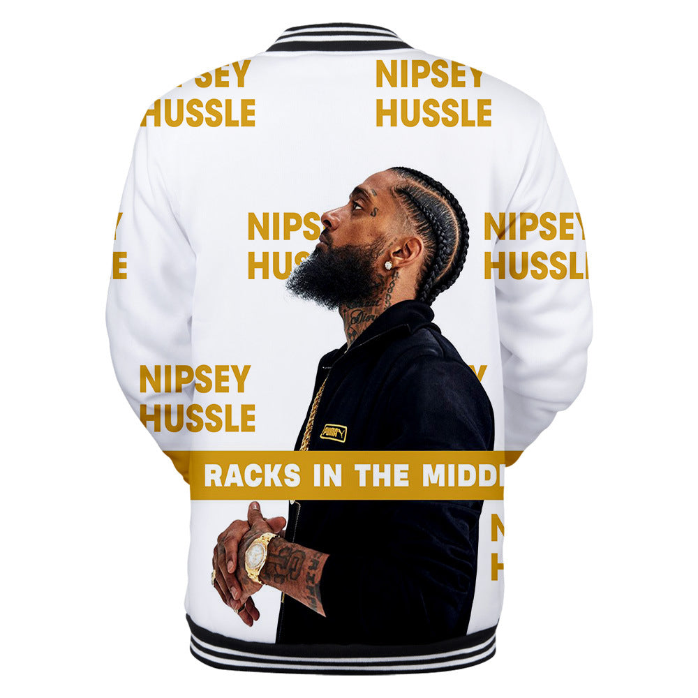 Trendy nipsey hussle casual 3D baseball uniform