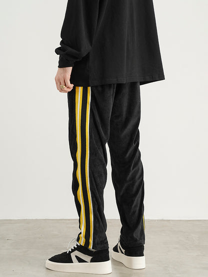 Velvet Side Striped Webbing Track Pants
