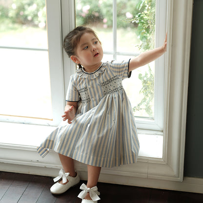 Girls' High End Cotton Short Sleeve Dress