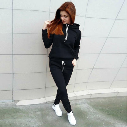 Autumn and winter hooded suit sweater
