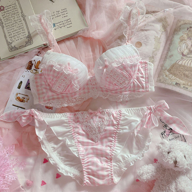 Underwired Thin Plus Size  Up Bra Set