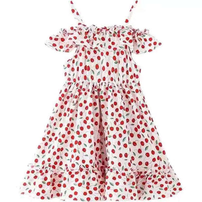 Medium And Big Children Floral Skirt Summer Little Girl Fashionable Princess Dress