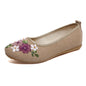 Ethnic Style Embroidered Shoes Flat Linen Women - FLIPSTYLEZLLC