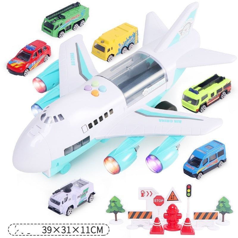 Children's Music Story Simulation Track Inertia Toy Aircraft Storage Passenger Plane Police Fire Rescue Baby Boy Toy Car