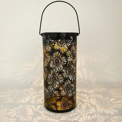 Solar Wrought Iron Hollow Lantern European Style