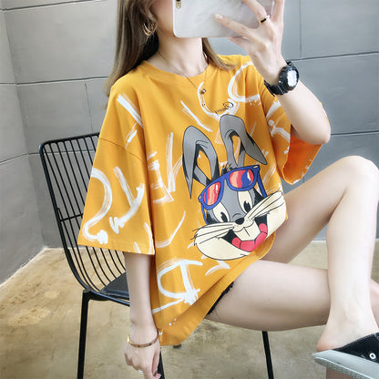 Loose plus size rabbit T-shirt
