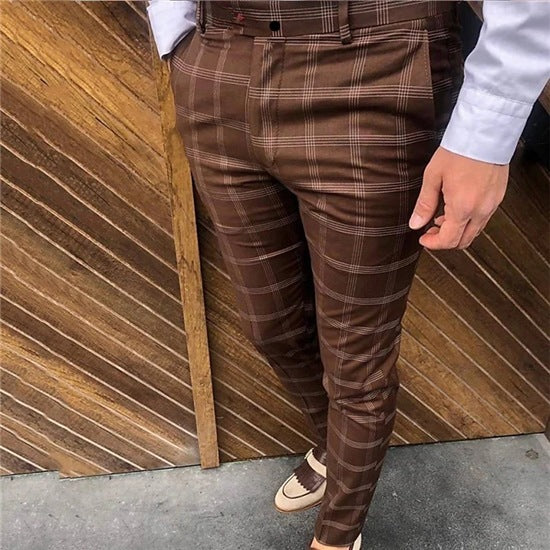 Men's New Multicolor Casual Check Pants
