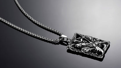 Titanium steel lace relief Guan Gong pendant pendant