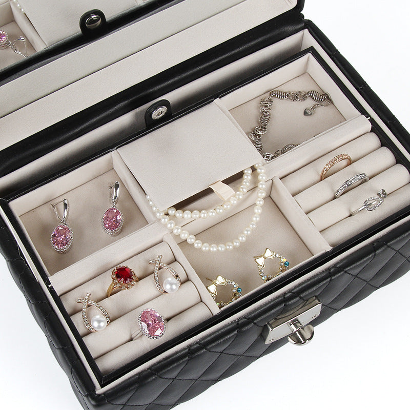 Large-capacity Leather European-style Jewelry Storage Box