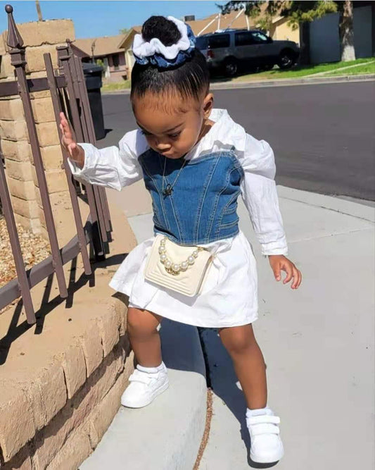 Solid Color Woven Button Long-sleeved Shirt Dress