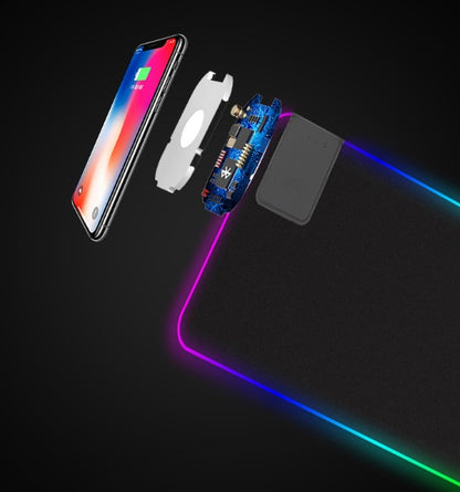 Wireless Charger LED Light Colorful RGB Glowing Mouse Pad