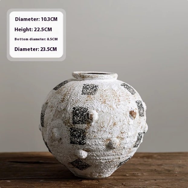 Vintage Ceramic Vase, Mid-ancient And Lonely Style Creative Distressed Ornaments