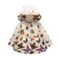 Girls' Hooded Fashion Printed Cotton-padded Jacket