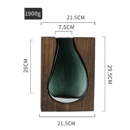 Nordic Original Solid Wood Transparent Glass Vase Ornament