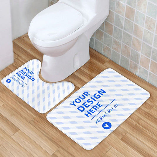 Create Your Own 24x16in Flannel Anti-Slip Floor Mats Two Piece Set