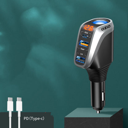 On Board Charger With Three Conversion Plugs For Cigarette Lighter