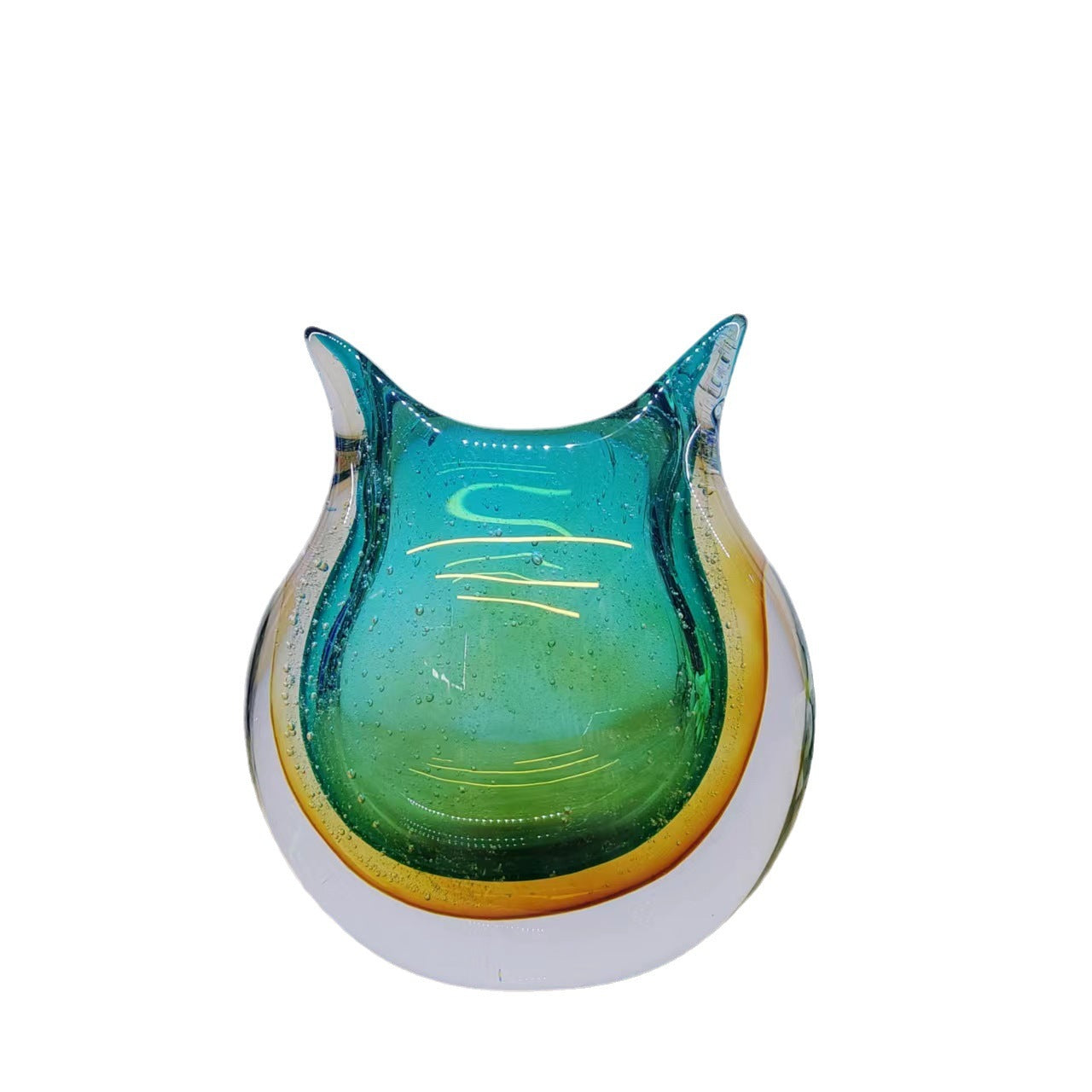 Two Colors Reflection Glass Vase Decoration