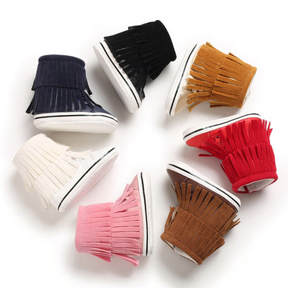 PU Tassel Snow Boots Warm Baby Shoes