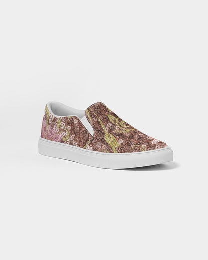 BEAUTIFUL PURPLE GITTER DESIGN CREATED BY FLIPSTYLEZ Women's Slip-On Canvas Shoe