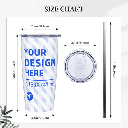 20oz Stainless Steel Car With Straw Cup