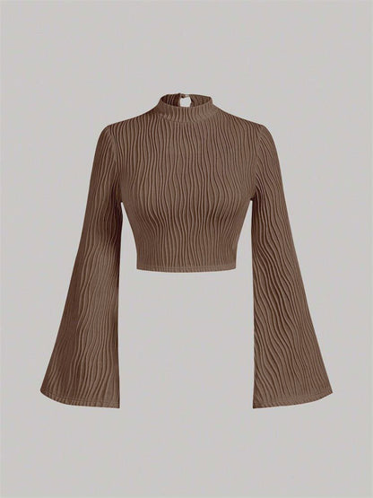 Printed Sexy Lace Thick Long Sleeved T-shirt Knitted Sweater