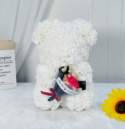 Rose Bear Preserved Fresh Flower Valentine's Day Birthday Gift