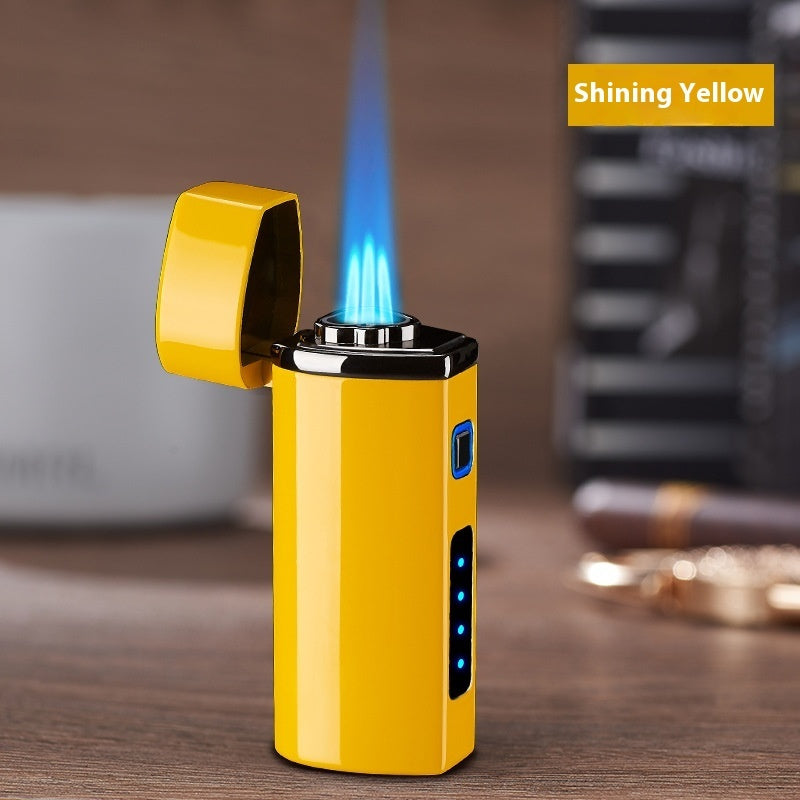 Power Display Three Direct Charging With Puncher Button Windproof Lighter