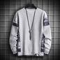 Men's Plus Size Waffle Contrast Color Stitching Sweatshirt