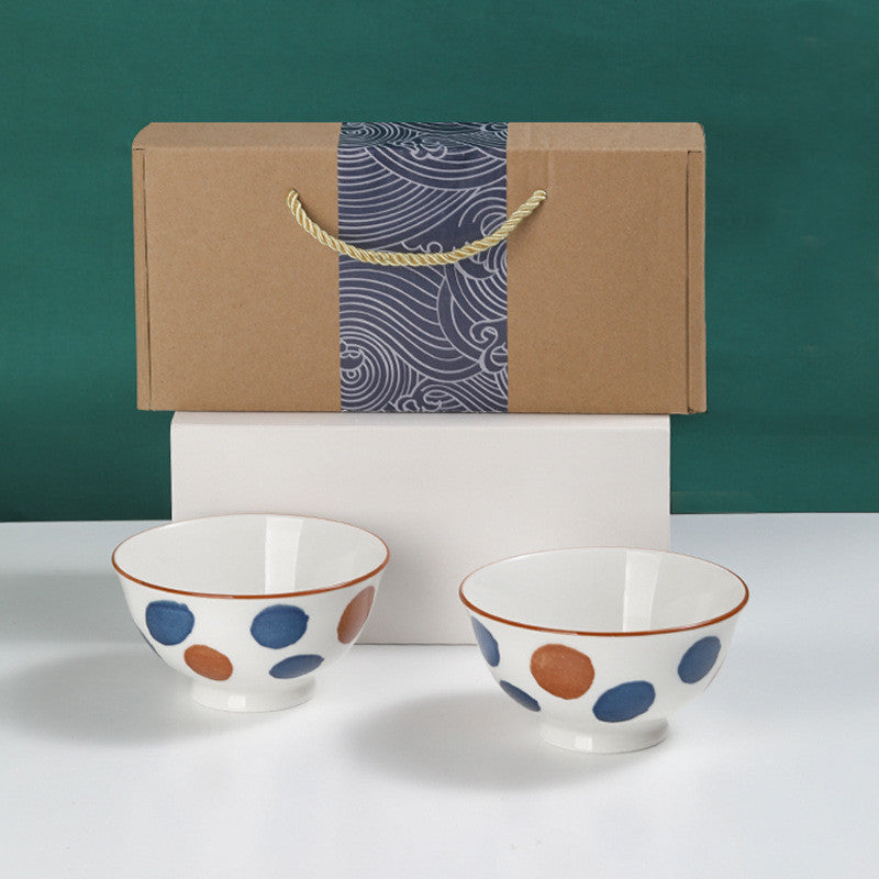 Japanese Blue And White Porcelain Bowl Gift Box