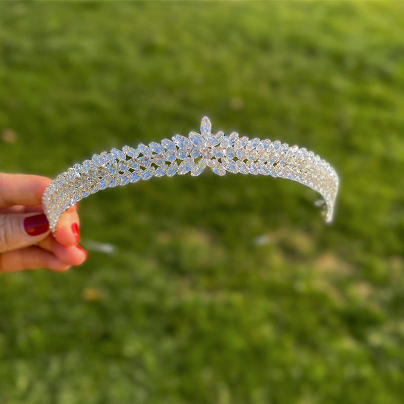 Bride Headdress Wedding Jewelry Zircon Crown - FLIPSTYLEZLLC