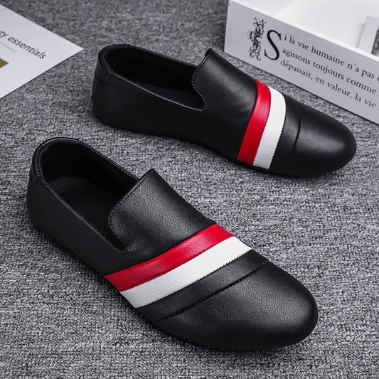 Waterproof Non-slip Chef Men's Shoes For Work Casual Leather Shoes For Hairdresser Black Peas Shoes