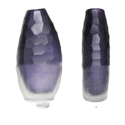 Irregularly Carved Ground Glass Vase Soft Decoration