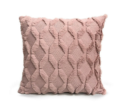 Plush Solid Color Sofa Pillowcase Living Room Cushion