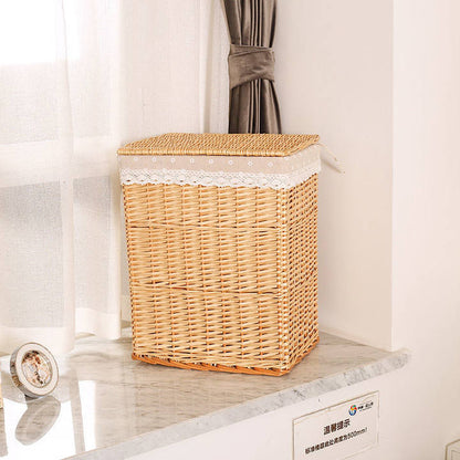 Storage Basket Rattan Large Toy With Lid