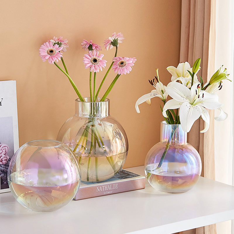 New Ball Colorful Transparent Glass Vase Ornament