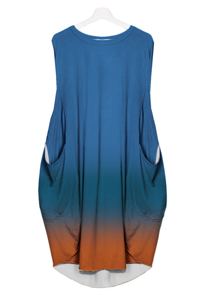 Mid-length Plus Size Printed Sleeveless Dress