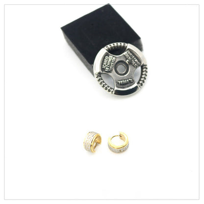 Wide Face Great Wall Pattern Earrings Personalized Simple Design