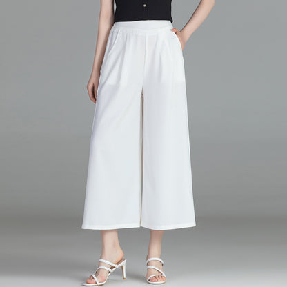 Solid Color Wide Leg Pants Large Size High Waist Casual